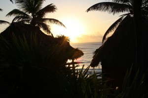 View from the sundown in my Yucatecan cabaña, Tulum, Yucatan, Mexico (October 2011)