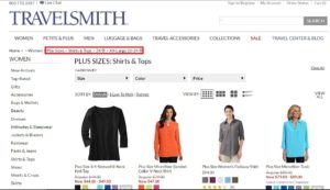 travelsmith vêtements taille plus